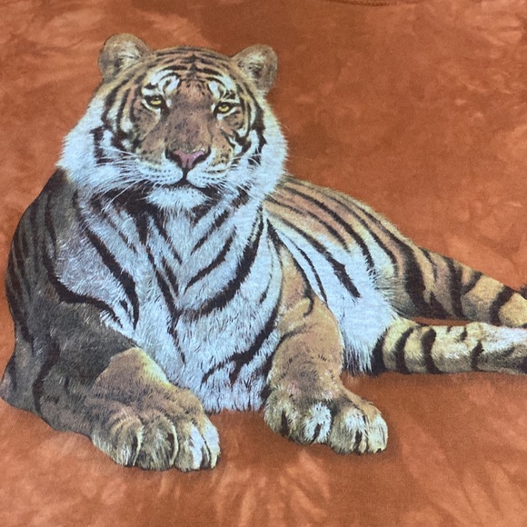 Vintage The Mountain Busch Gardens Front & Back Tiger Graphic TshirtSize XXL